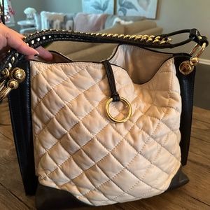 BCBG tan and black handbag
